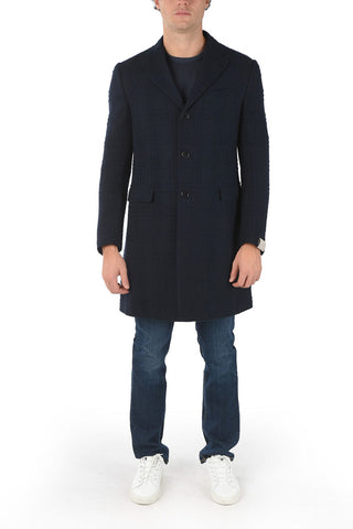 Checkered Virgin Wool Blend Coat