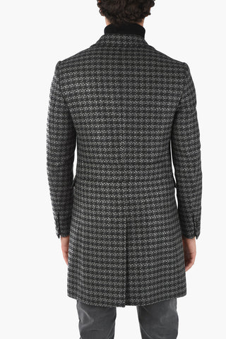 CC COLLECTION Cashmere Blend Double-breasted Coat with Iconic Beetle Brooch