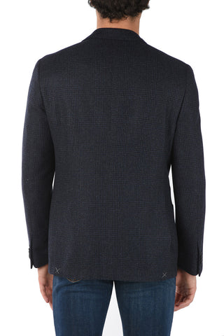 Glen Checkered GATE Virgin Wool Blazer with Notch Lapel