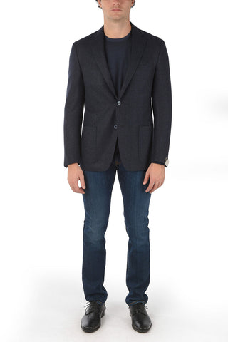 Glen Checkered GATE Virgin Wool Blazer with Notch Lapel
