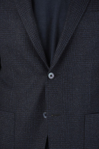 Glen Checkered GATE Virgin Wool Blazer with Notch Lapel