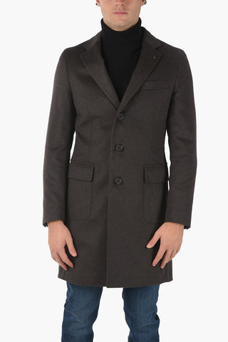 CC COLLECTION Cashmere Coat with Back Half Belt