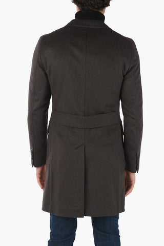 CC COLLECTION Cashmere Coat with Back Half Belt