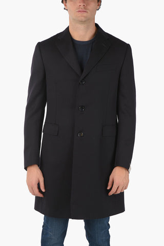 Virgin Wool Coat with Back Slit