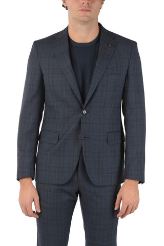 CC COLLECTION 2 Button District Check RIGHT Virgin Wool Suit
