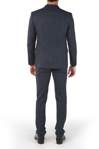 CC COLLECTION 2 Button District Check RIGHT Virgin Wool Suit