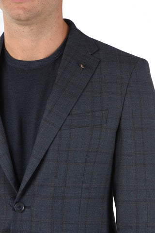 CC COLLECTION 2 Button District Check RIGHT Virgin Wool Suit