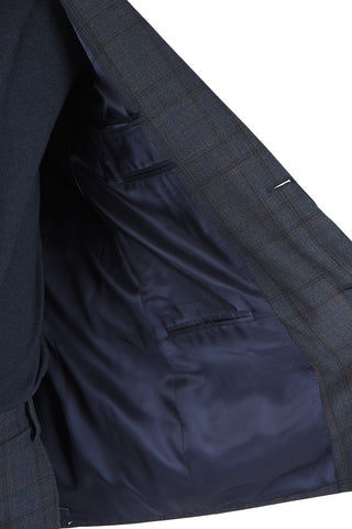 CC COLLECTION 2 Button District Check RIGHT Virgin Wool Suit
