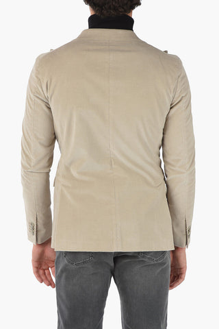 CC COLLECTION Blazer doppiopetto REWARD in Velour a Coste con Revers a Lancia