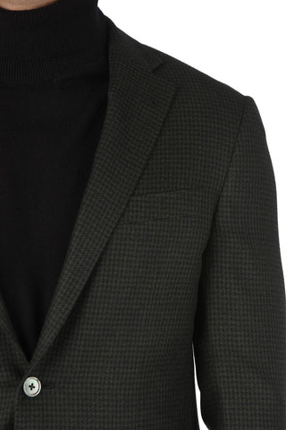 Virgin Wool GATE Houndstooth Blazer with Notch Lapel