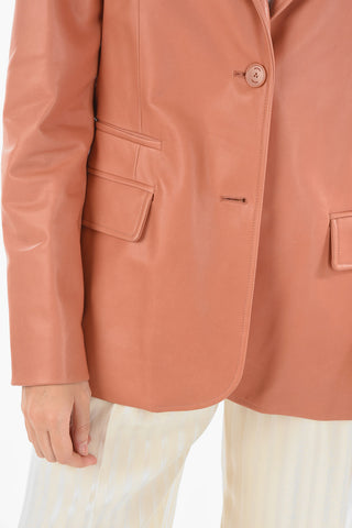 Blazer Foderato in Nappa con Spallini Imbottiti
