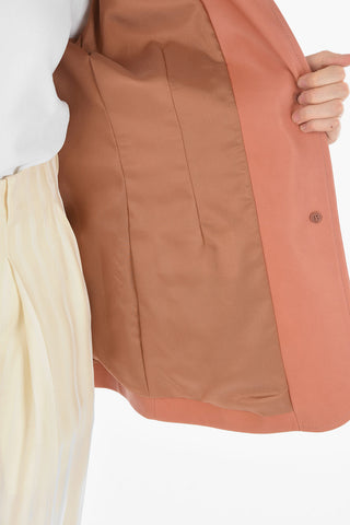 Blazer Foderato in Nappa con Spallini Imbottiti