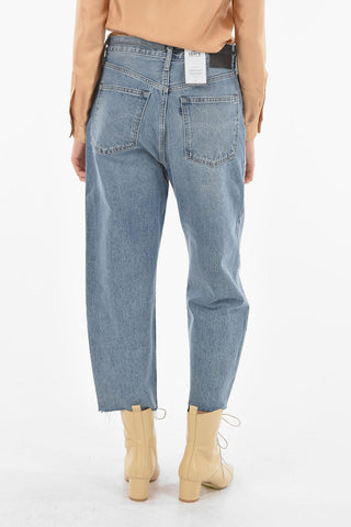 Jeans BARREL CROP con Cinturino di Pelle