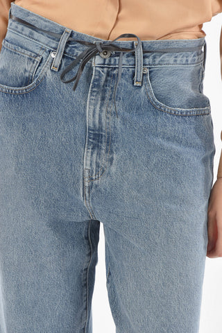 Jeans BARREL CROP con Cinturino di Pelle