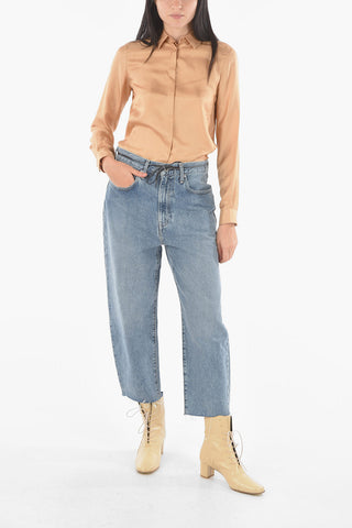 Jeans BARREL CROP con Cinturino di Pelle