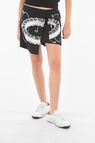 Virgin Wool Wrap Mini Skirt
