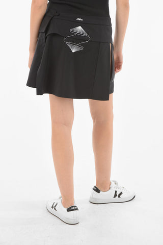 Virgin Wool Wrap Mini Skirt