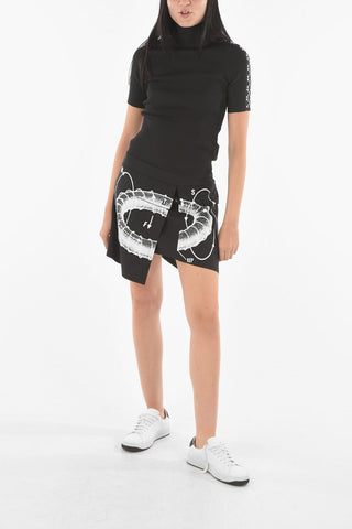 Virgin Wool Wrap Mini Skirt