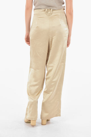 Single-pleated Ankle Split Pants