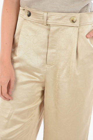 Single-pleated Ankle Split Pants