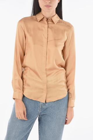 Camicia in Seta con Abbottonatura Nascosta