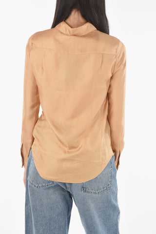 Camicia in Seta con Abbottonatura Nascosta