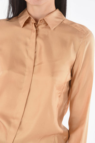 Camicia in Seta con Abbottonatura Nascosta