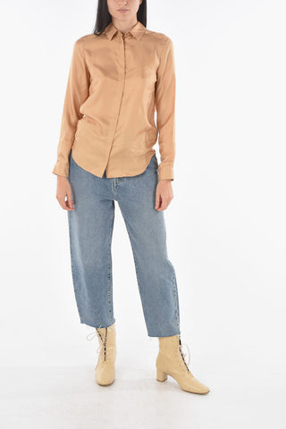 Camicia in Seta con Abbottonatura Nascosta