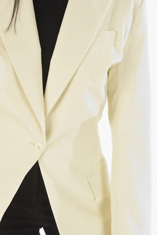 1 Button Flap Pocket Slim Fit Blazer