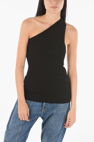 One-Shoulder Ribbed Top