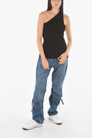 One-Shoulder Ribbed Top