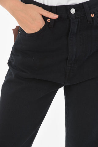 5 Pocket High-waisted Straight Fit Denims