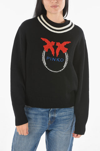Lurex Embroidered Crew-neck Sweater