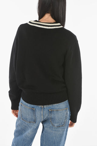 Lurex Embroidered Crew-neck Sweater
