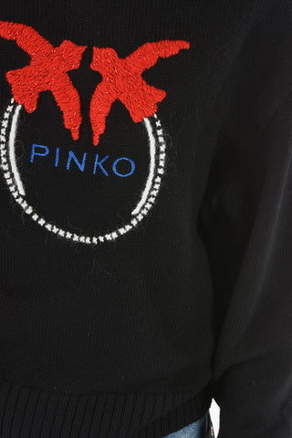 Lurex Embroidered Crew-neck Sweater