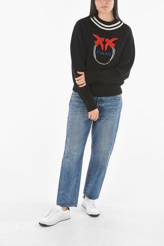 Lurex Embroidered Crew-neck Sweater