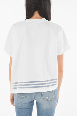 Crew Neck Mesh Detail T-Shirt