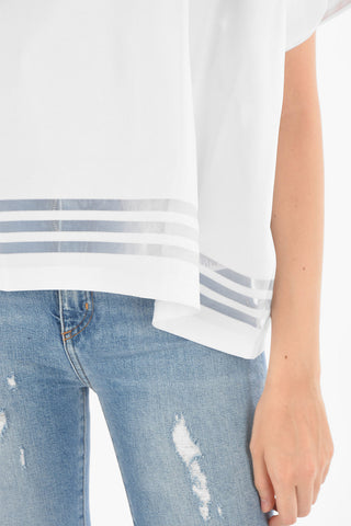 Crew Neck Mesh Detail T-Shirt