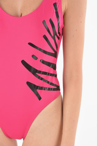 One-Piece Swimsuit With Logo Print
