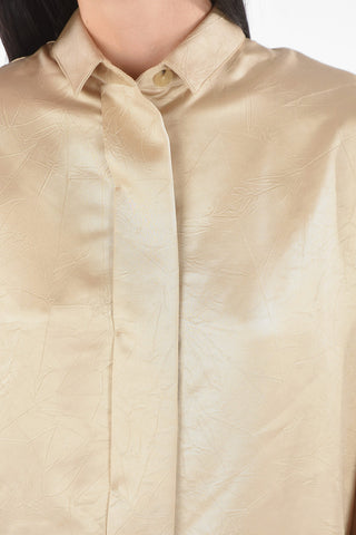 Hidden Buttoning Satin Shirt