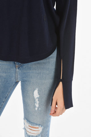 Crew Neck Embroidred Logo Wool Sweater