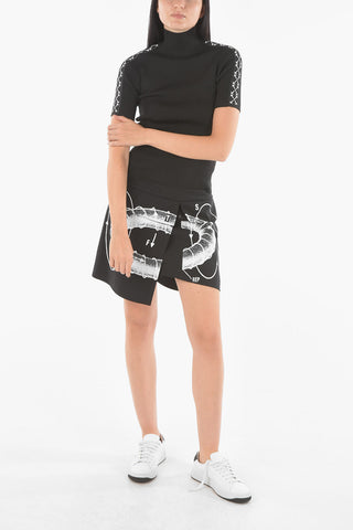 Turtleneck Logoed Sleeve Ribbed Sweater