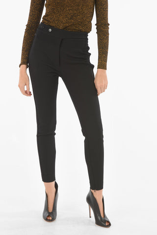 Stretch Fabric Pants with Ribbed Side Bands