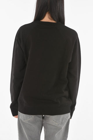 THE MARC JACOBS Crew Neck Rhinestone Logo Sweatshirt