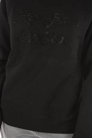 THE MARC JACOBS Crew Neck Rhinestone Logo Sweatshirt