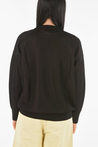 Crew-Neck Sweater with Jacquard Logo