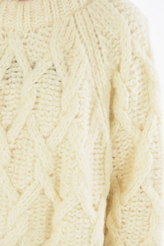 Pullover Girocollo Aran in Misto Lana