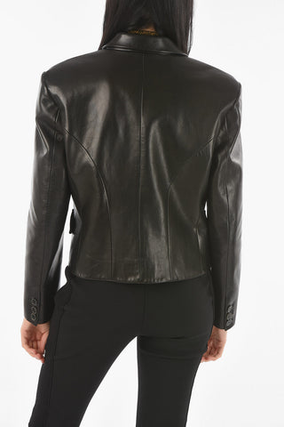 Blazer Crop Foderato in Nappa con Taschino