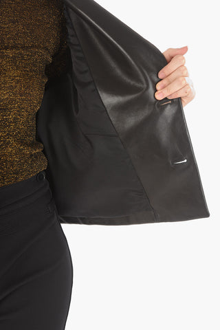 Blazer Crop Foderato in Nappa con Taschino