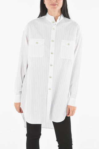 Mandarin Collar Jacquard Saharan Shirt
